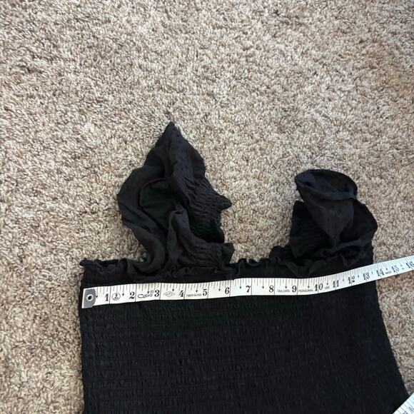 Kourt Calypso Women’s Swiss Dot Tiered Midi Dress Nap Style Black Sz L - Picture 4 of 12